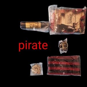 Pirate Head Scarf Sash,Eye Patch, Necklace, And Collapsible Telescope